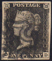 GRAN BRETAGNA 1840 - 1 P. Penny Black (1), Usato, Perfetto. Bello. A.Diena.... - Autres - Europe