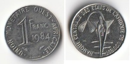 Pièce 1 Franc CFA 1984 Afrique De L'Ouest Origine Cote D'Ivoire (v) - Elfenbeinküste