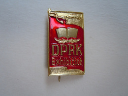 #m435 DPRK North Korea Communist Propaganda Exhibition Vintage Lapel Pin Badge - Altri & Non Classificati