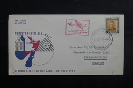 NOUVELLE ZÉLANDE - Enveloppe 1 Er Vol Christchurch / Amsterdam En 1953 - L 33040 - Covers & Documents