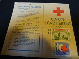 CROIX ROUGE  CARTE D ADHERENT   Avec Timbres 1955 - Croix Rouge