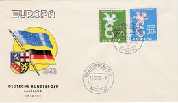 FDC PREMIER JOUR EUROPA 1958 Sarre - 1958