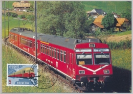 BAHNPOST - EBT/SMB/VHB Stempel Burgdorf Maximumkarte - Ferrocarril