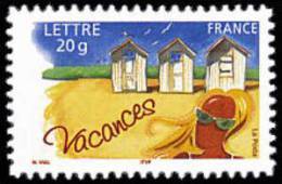 France Autoadhésif ** N°   53 Ou N° 3788 - Vacances 05 - Plage - Cabines - Ongebruikt