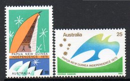 AUSTRALIA, 1975 PNG INDEPENDENCE 2 MNH - Mint Stamps