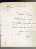 FACTURE 1892 HERBORISTERIE DROGUERIE LOUIS DELAGE 18 RUE CHARLEMAGNE A PARIS - Droguerie & Parfumerie