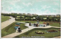 Old Colour Postcard, Weston-super-mare, Clarence Park. Pond, Footpath, Landscape, People. 1909. - Weston-Super-Mare