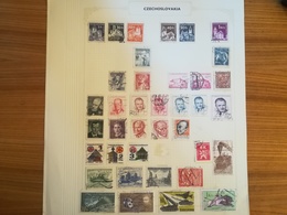 PAGINA PAGE ALBUM CECOSLOVACCHIA CZECHOSLOVAKIA 1940 PERSONALITA  ATTACCATI PAGE WITH STAMPS COLLEZIONI LOTTO - Collections, Lots & Séries