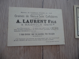 Carte De Viiste CDV Représentant A.Laurent Bagnols Gard Graines De Vers à Soie - Visiting Cards