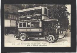 CPA Paris 75 Omnibus Non Circulé - Trasporto Pubblico Stradale