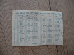 Calendrier Chromo A La Ville De Saint Denis Paris Nouveautés 1878 - Sonstige & Ohne Zuordnung