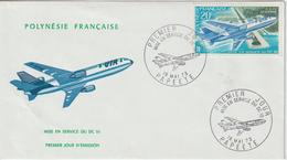 Polynésie FDC 1973 Avion DC10 PA 74 - FDC