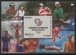 Paraguay (2016) - Block -   /  UPAEP - Olympic Games Rio De Janeiro - Golf - Tennis - Athletics - Swimming - Rowing - Emissioni Congiunte