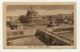 ROMA - PONTE E CASTEL S.ANGELO + ILLUSTRAZIONE RETRO VIAGGIATA 1935 FP - Bridges