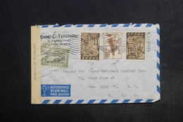 GRECE - Enveloppe Commerciale D'Athènes Pour New York En 1949 , Contrôle Postal Du Change , Affr. Plaisant - L 33275 - Cartas & Documentos