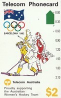 TARJETA TELEFONICA DE AUSTRALIA, BARCELONA 1992 - Women's Hockey (N91041-1). AUS-M-048. (098) - Olympische Spelen