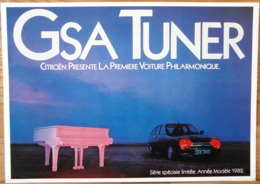 AFFICHE  PUBLICITE  GSA TUNER CITROEN PRESENTE LA PREMIERE VOITURE PHILARMONIQUE 1982 - Automobile