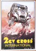 AFFICHE CITROEN 2 CV CROSS INTERNATIONAL - Coches