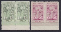 Macao Macau Portugal Province 1953 Porto Mi#15,16 Mint No Gum As Issued, Never Hinged Pair - Ongebruikt