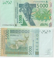 Billet De 5000 Francs 2003 CFA XOF Afrique Occidentale Non Circulé Sortie Du Distributeur - Ivoorkust