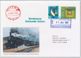 BAHNPOST - EBT/SMB/VHB Stempel Sumiswald - Regionalverkehr Mittelland - Ferrocarril