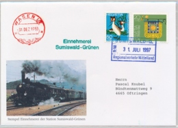 BAHNPOST - EBT/SMB/VHB Stempel Sumiswald - Regionalverkehr Mittelland - Bahnwesen