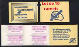 TOURS - INDRE ET LOIRE / ERINNOPHILIE - POSTE - CODE POSTAL  - LOT DE 10 CARNETS DE 8 VIGNETTES (ref 4485) - Blocs & Carnets