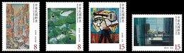 2019 Modern Taiwanese Painting Stamps Temple Egret Bird Guitar Music Art - Buddhism