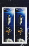 APOLLO 11 = 50th = MIDDLE Booklet Page Of 4 Stamps (2 Tête-Bêche Pairs) With Description On Reverse Canada 2019 MNH VF - Sammlungen