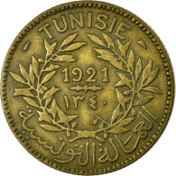 Monnaie, Tunisie, Anonymes, 2 Francs, 1921, Paris, TTB+, Aluminum-Bronze,KM 248 - Tunisia