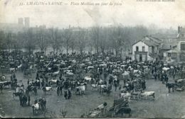 N°73545 -cpa Chaon Sur Saône -place Mathias Un Jour De Foire- - Fairs