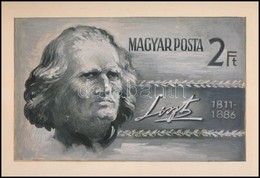 1956 Légrády Sándor Liszt Ferenc Bélyegterv, 260 Mm X 165 Mm - Altri & Non Classificati