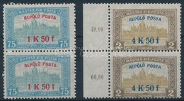 ** 1918 Repülő Posta Sor Párokban, A 4K50f Elfogazott ívszéli (30.000++) - Other & Unclassified