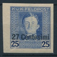 * 1918 Kuk Feldpost Olaszországban Kiadatlan Sorozat 27c/25 Vágott értéke - Andere & Zonder Classificatie