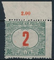 ** 1916 Pirosszámú Portó 2f Jobb Oldalon Fogazatlan, Ritka - Altri & Non Classificati