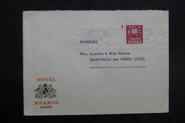 SUÈDE - Enveloppe D 'Hôtel De Malmö Pour La France En 1966 - L 33387 - Brieven En Documenten