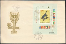 1962 Labdarúgó VB Chile Vágott Blokk FDC-n (5.000) - Autres & Non Classés