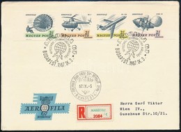 1967 Bélyegnap (40.) - Aerofila (II.) Vágott Csík Ajánlott FDC-n Bécsbe  (3.500) - Altri & Non Classificati