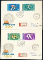 1968 Olimpia Mexikó Vágott Sor 4 Db Ajánlott FDC-n Bécsbe (5.000) - Altri & Non Classificati