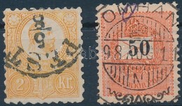 O 1871 Réznyomat 2kr 'PEST' + 1889 50kr 11 1/2 Fogazás '(R)OMHÁN(Y)' - Altri & Non Classificati