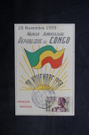 CONGO - Carte Du 1er Anniversaire De La République Du Congo En 1959 - L 33398 - FDC