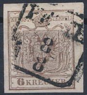 O 1850 6kr HP I Sötét Szürkésbarna, Lemezhibás Bélyeg 'PESTH'. Certificate: Steiner - Altri & Non Classificati