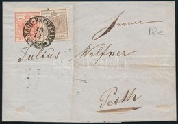 1850 3kr + 6kr Levélen 'NAGY-BECSKEREK' - Pesth - Sonstige & Ohne Zuordnung