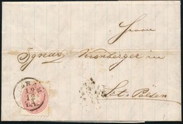 1866 5kr Levélen ,,AGRAM' - ,,ST.PÖLTEN' (3.000) - Autres & Non Classés