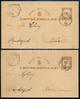1874 2 Db Díjjegyes Levelezőlap MBK 6 - Sonstige & Ohne Zuordnung