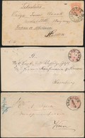 1876-1877 3 Db Futott 5kr Díjjegyes Boríték (2 X MBK 27 I. Vj. + MBK 30 V. Vj.) - Other & Unclassified