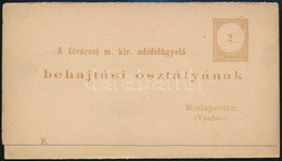 1884 Adóintés Használatlan Levelezőlap MBK 1 E (3.000) - Other & Unclassified