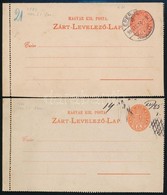 1886 2 Db Díjjegyes Zárt Levelezőlap MBK 3 I + 3 II (2.400) - Other & Unclassified