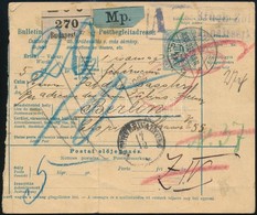 1899 5kr Csomagszállító Szelvény, Többszörösen Továbbküldve, Portózva  'BUDAPEST' - 'BERLIN' - Sonstige & Ohne Zuordnung