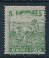 ** 1919 Magyar Posta 5f Mindkét Irányban Elfogazva, Balra Tolódott értékszámokkal - Sonstige & Ohne Zuordnung